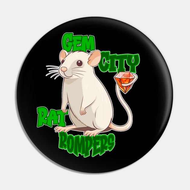 Gem City Rat Rompers Pin by nonbeenarydesigns