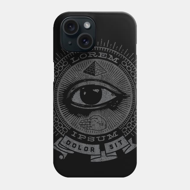 Lorem Ipsum Greek Text Graphic Design Secret Society Seal Phone Case by artbitz