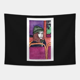 Girl With Green Hat Tapestry