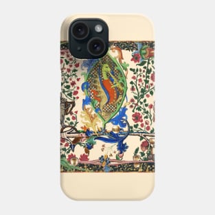 WEIRD MEDIEVAL BESTIARY MAKING MUSIC, Dragon Playing Flute ,Harpist Rabbit,Snail Cat Phone Case