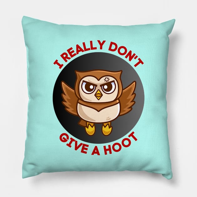 I Really Don't Give A Hoot | Owl Pun Pillow by Allthingspunny