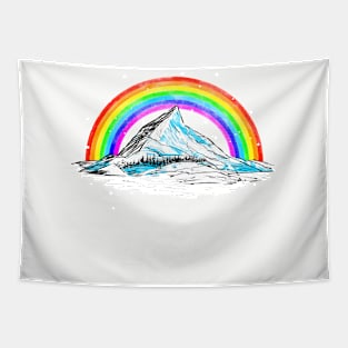 the rainbow mountain Tapestry