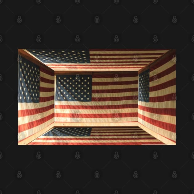 3D Box of American Flag Patriotic USA by Shell Photo & Design