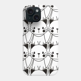 Black And White Cute Cats Pattern Seamless Phone Case