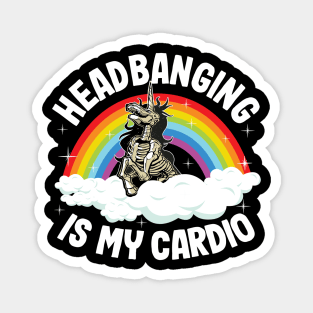 Heavy Metal Headbanging Unicorn Gift Rainbow Funny Magnet