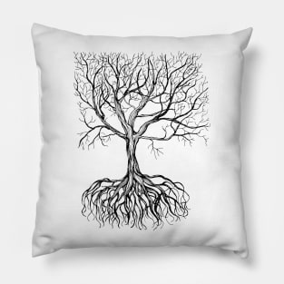 Bare tree with root Pillow