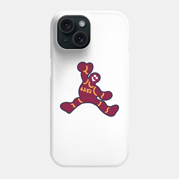 Jumping Cleveland Cavaliers Gingerbread Man Phone Case by Rad Love