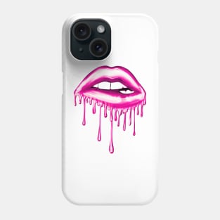 Metallic Dripping Bubblegum Lips Phone Case