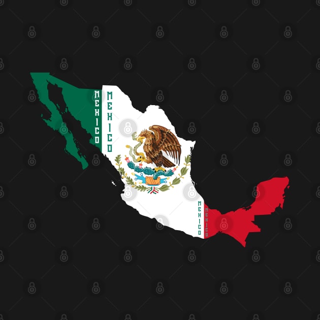 Mexico flag & map by Travellers