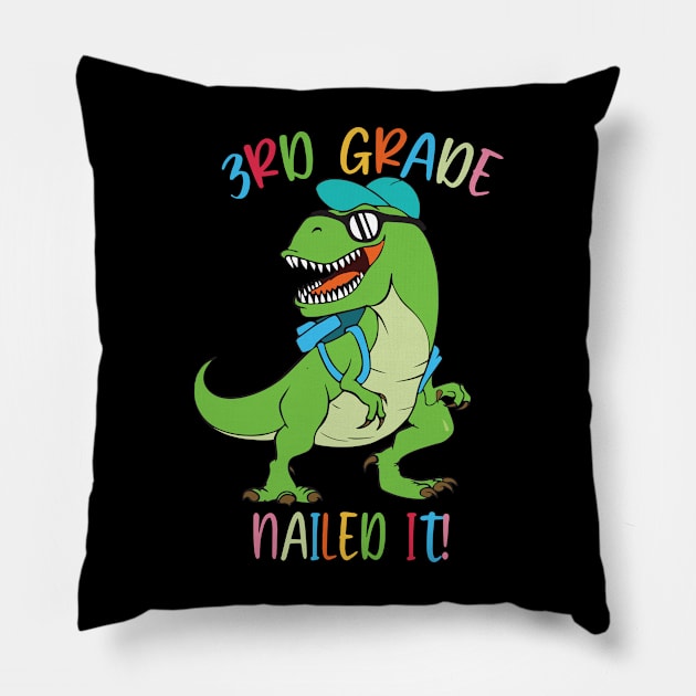 Dinosaur 3RD GRADE Nailed It Graduation Kids Pillow by sevalyilmazardal