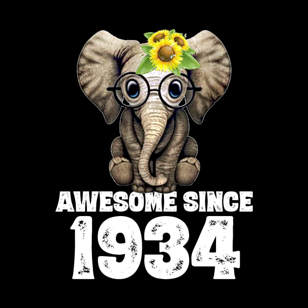 Awesome since 1934 86 Years Old Bday Gift 86th Birthday by DoorTees