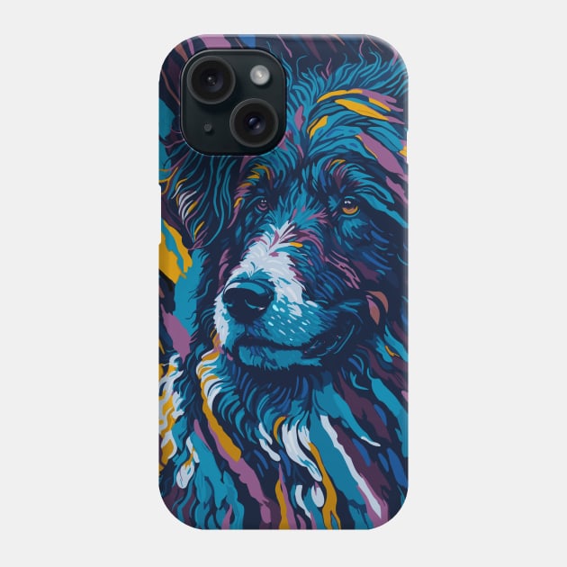 Abstract Bergamasco Sheepdog Phone Case by BAJAJU