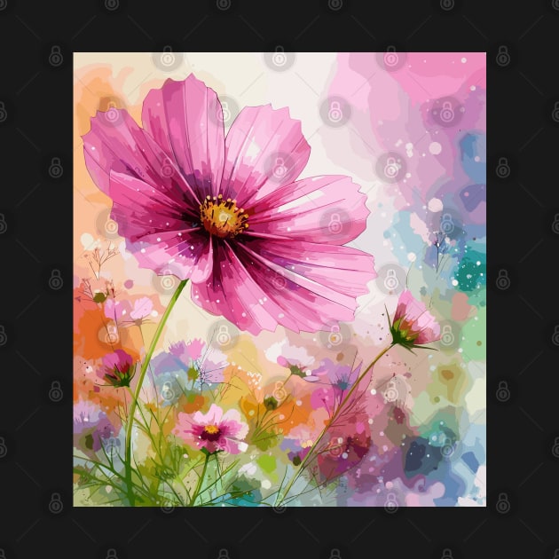 Pink Cosmos Flower by Jenni Arts