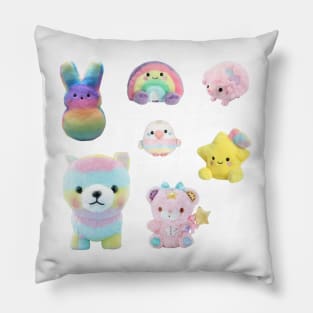 Dreamy Rainbow Kawaii Plushies Sticker Pack Pillow