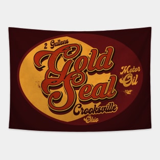 Vintage Gold Motor Oil Tapestry