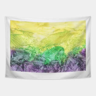 Bright landscape, nature. Encaustic wax art. Painting drawing Tapestry