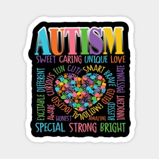 Autism T-ShirtAutism Heart Autism Awareness Puzzle Description T Shirt Magnet