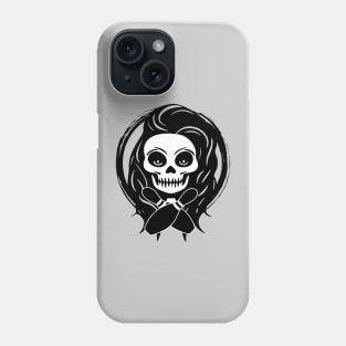 Female Bowling Skull and Bowling Pins Phone Case