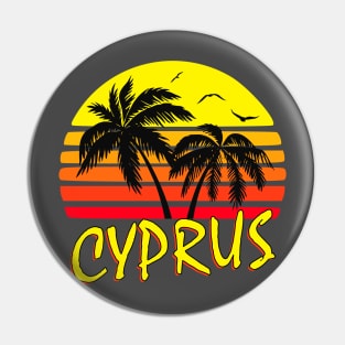 Cyprus Retro Sunset Pin