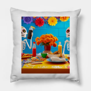 Calendulas del dia de los Muertos Pillow