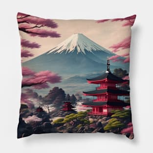 Serene Mount Fuji Sunset - Peaceful River Scenery Pillow