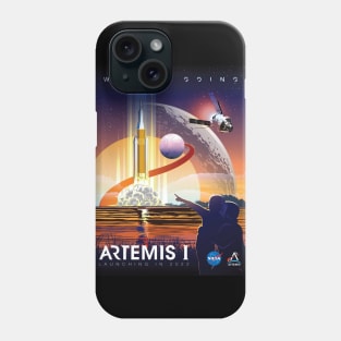 NASA Artemis I Retro Poster Shirt (2-Sided for Dark Shirts) Phone Case