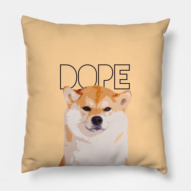 Dope Dog Shiba Inu Shibe Pillow by renzkarlo