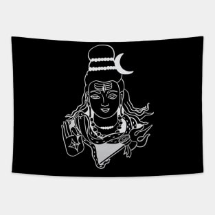 Lord Shiva Minimal Portrait Tapestry