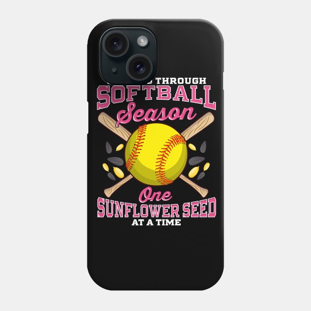 Getting Through Softball One Sunflower Seed At A Time Phone Case by E