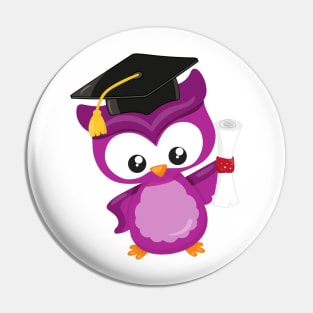 Cute Owl, Baby Owl, Little Owl, Graduation Owl Pin