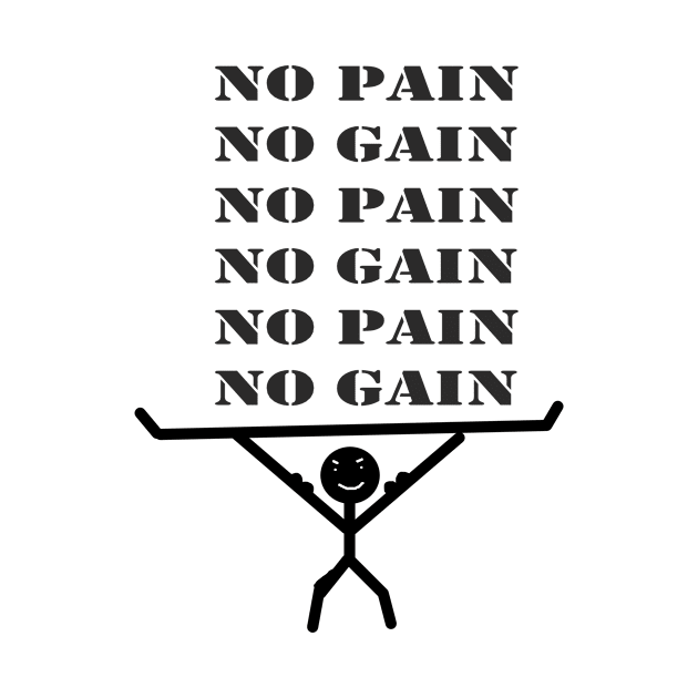 Weight lifting no pain no gain tee by 0verseas