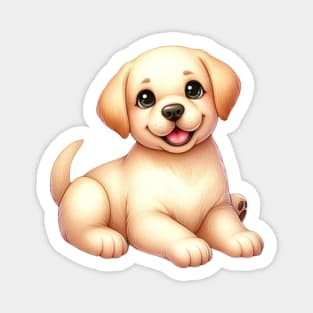 Cute golden labrador retriever water color dog pet Magnet