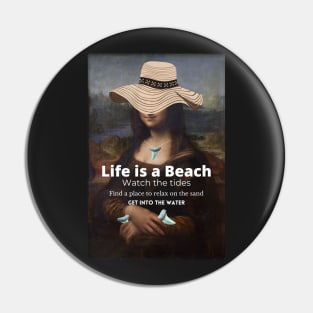 Mona Lisa Shark Teeth Beach Quote Pin