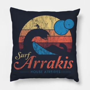 Visit Arrakis - Vintage Distressed Surf - Dune - Sci Fi Pillow