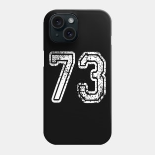 Number 73 Grungy in white Phone Case