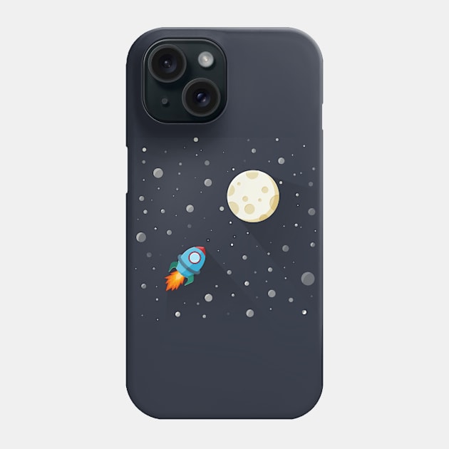 Spaceship to the moon Phone Case by zmeytali