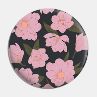 Cold pink magnolias pattern on dark Pin