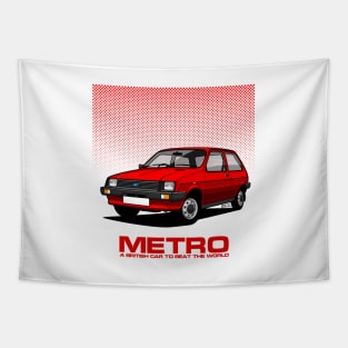 Red mini metro transparent illustration Tapestry