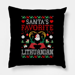 Santa Favorite Lithuanian Ugly Pillow