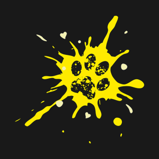 Dog paw splash - yellow T-Shirt