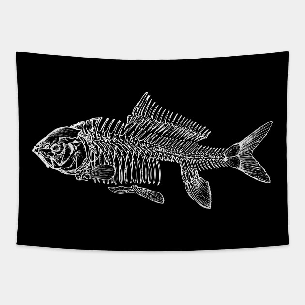 Fish Skeleton Tapestry by tommartinart