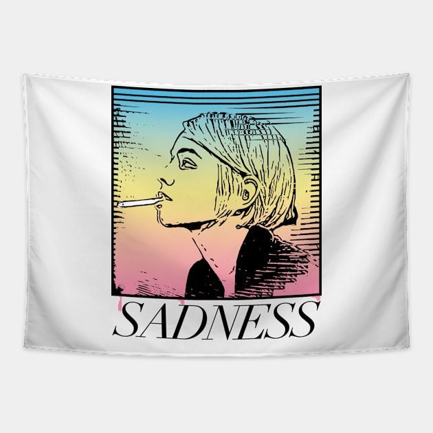 ∆∆∆ Sadness Girl ∆∆∆ Aesthetic Graphic Design T-Shirt Tapestry by CultOfRomance