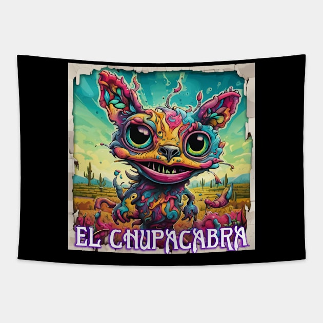 VIBRANT VISIONS (EL CHUPACABRA) Tapestry by Morrigan Austin