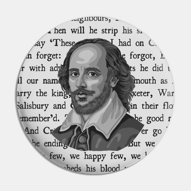 Shakespeare Saint Crispin Speech Pin by Slightly Unhinged