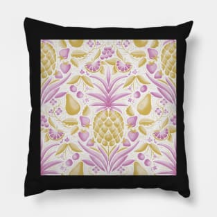 pink and yellow  summer cocktail pattern Pillow