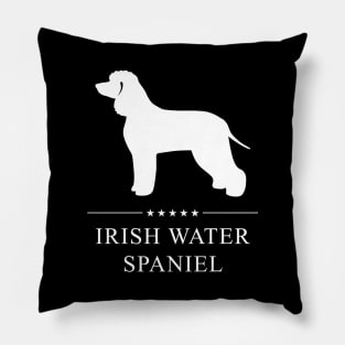 Irish Water Spaniel Dog White Silhouette Pillow