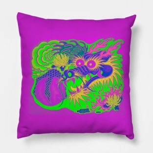 Neon Dragon With 4 Elements Variant 29 Pillow