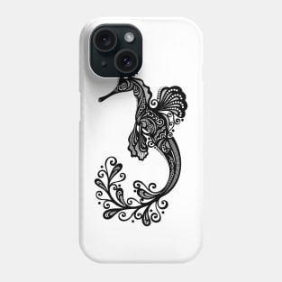 Black and White Print of Exotic Sea Dragon Phone Case