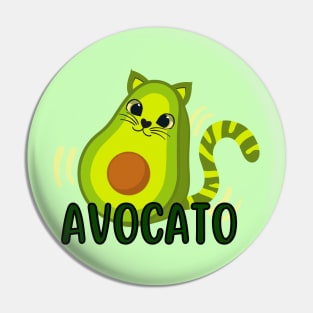 Avocato Cute and Funny Avocado Cat Pun Pin