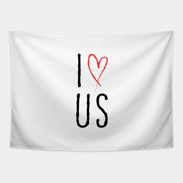 I love us with red heart Tapestry by beakraus